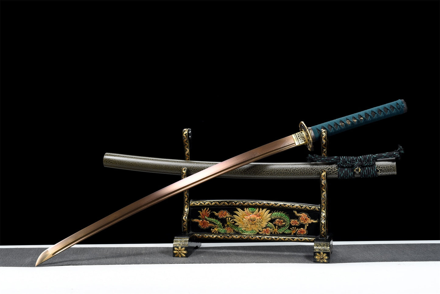 Spring Katana (Grilled Gold Damascus Steel)