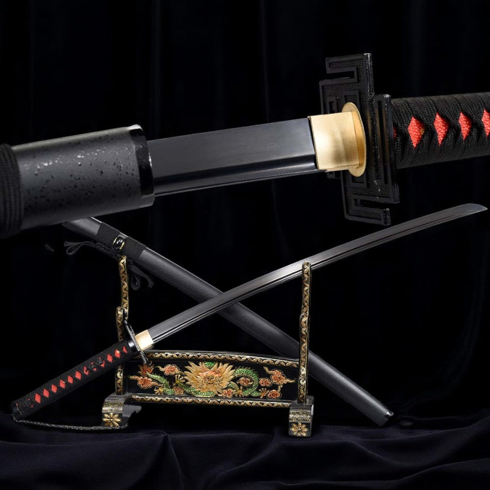 Tensa Zangetsu replica: black-bladed katana inspired by Ichigo's Bankai from Bleach
