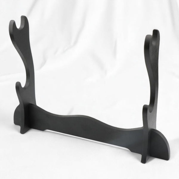 Classic katana stand for 2 katanas in matte black wood