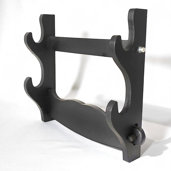 Katana wall mount for 2 katanas in matte black wood