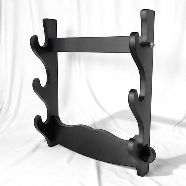 Katana wall mount for 3 katanas in matte black wood