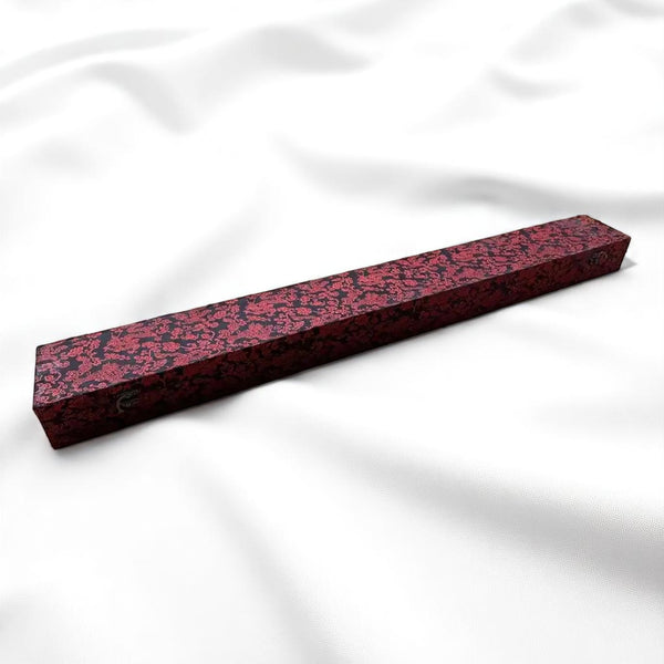 Red Brocade Katana Gift Box – Black Floral Patterns